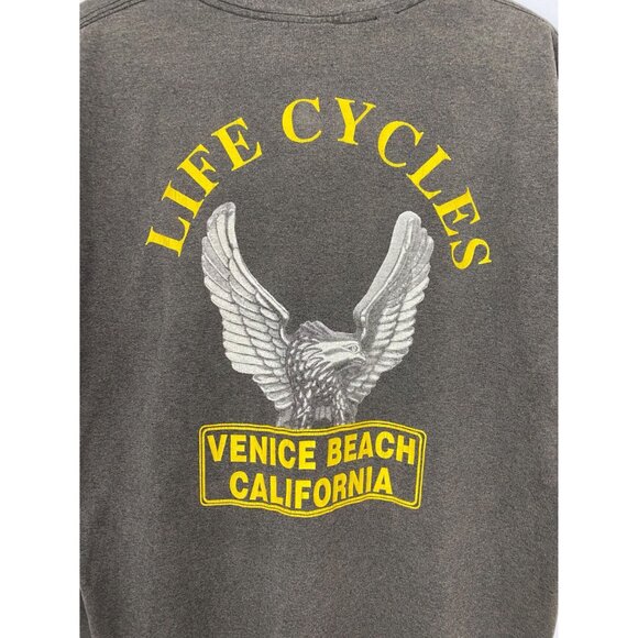 90s Harley Davidson 3D Emblem T-shirt Size XL Follow the Eagle Life Cycle CA - Picture 4 of 10